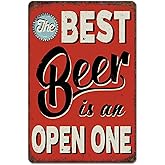 CrazySign Funny Bar Sign Man Cave Vintage Metal Sign The Best Is An Open Sign For Garage Home Bar Wall Decor (234)