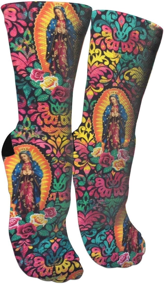 Virgin Mary Religious Catholic Socks Crew Sock Crazy Socks Long Tube
