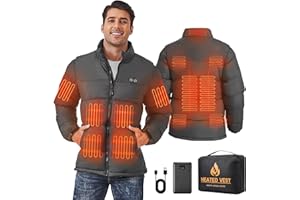 san moolias Heated Vest for Men with 7.4V 16000mAh Battery Pack, Heated Jackets for Men 12 Heating Zones, Heated Coat for Men