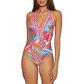 Trina Turk Womens Plunge One Piece Swimsuit, Bathing Suits for Women