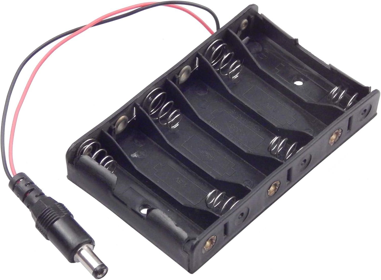 6 x AA battery holder with 5 mm DC Jack for arduino