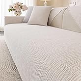Aucrovee Soft Waterproof Chenille Cover Washable, Non Slip Sectional Sofa Covers for 3 Cushion Couch Sofa L Sharped Sofa Slipcover for Pets, Furniture Protector (1 PCS 36"x82" White)