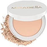 MIRABELLA - Invincible for All Pure Press Foundation, HD-Finish Pressed Powder, Buildable Mineral Pressed Powder Compact with Jojoba & Triglyceride, Age-Defying Makeup for All Skin Types, Medium M9
