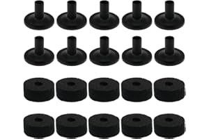 ZZHXSM 10Sets Cymbal Stand Felt Fisher Kit Plastic Drum Cymbal Stand Sleeves Drum Accessories, Black