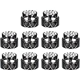 uxcell 10pcs Metal Cord Locks, 4mm Double Hole Spring Stopper Fastener Slider Toggles End for Drawstrings Bags Backpack Clothing Lanyard, Black