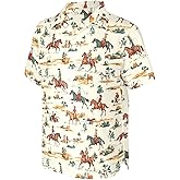 HUGLAZY 80s 90s Outfit for Men 4th of July Outfits Hawaiian Shirts Short Sleeve Button Down Funny Party