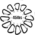 Keychain Clips Mini Carabiner - 1 5/8 inch Small Aluminum Durable Quick Release D-Shape Spring Loaded Wire Gate Clip