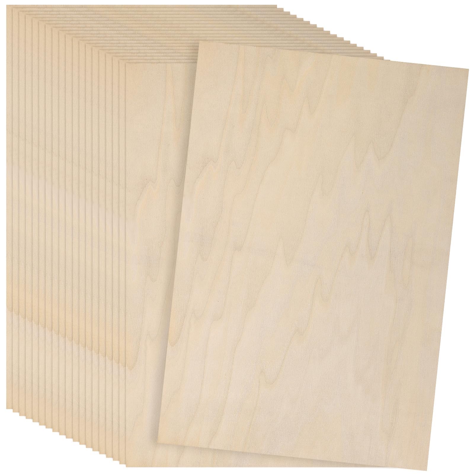 YUENPUN 20 PCS A4 Plywood Sheets, 300 x 200 x 2mm Rectangle Basswood Sheet, Unfinished Plywood Board for DIY Craft Project, Painting
