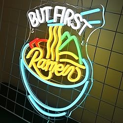 FAXFSIGN But First Ramen Neon Sign Chinese