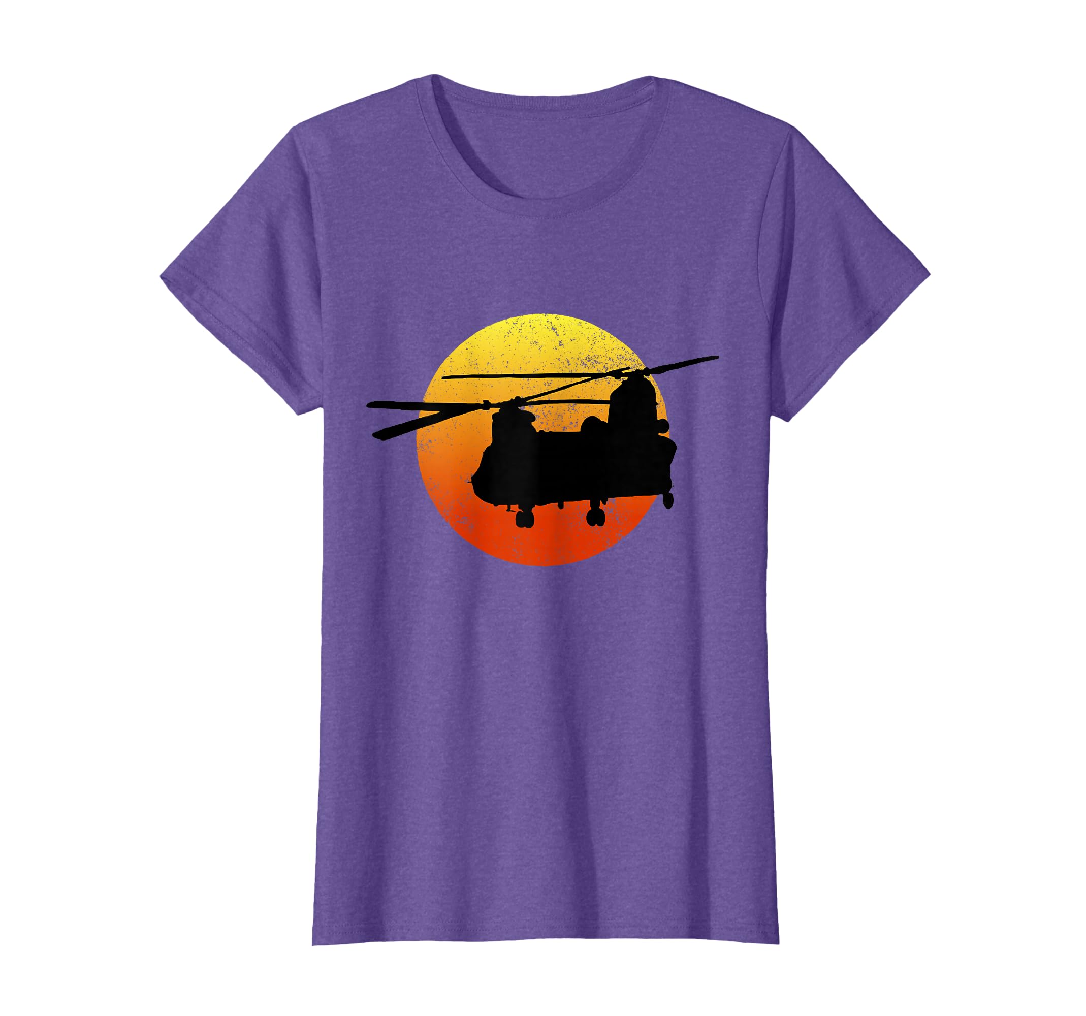 CH47 Chinook Silhouette Sunset Military Helicopter CH47 T-Shirt