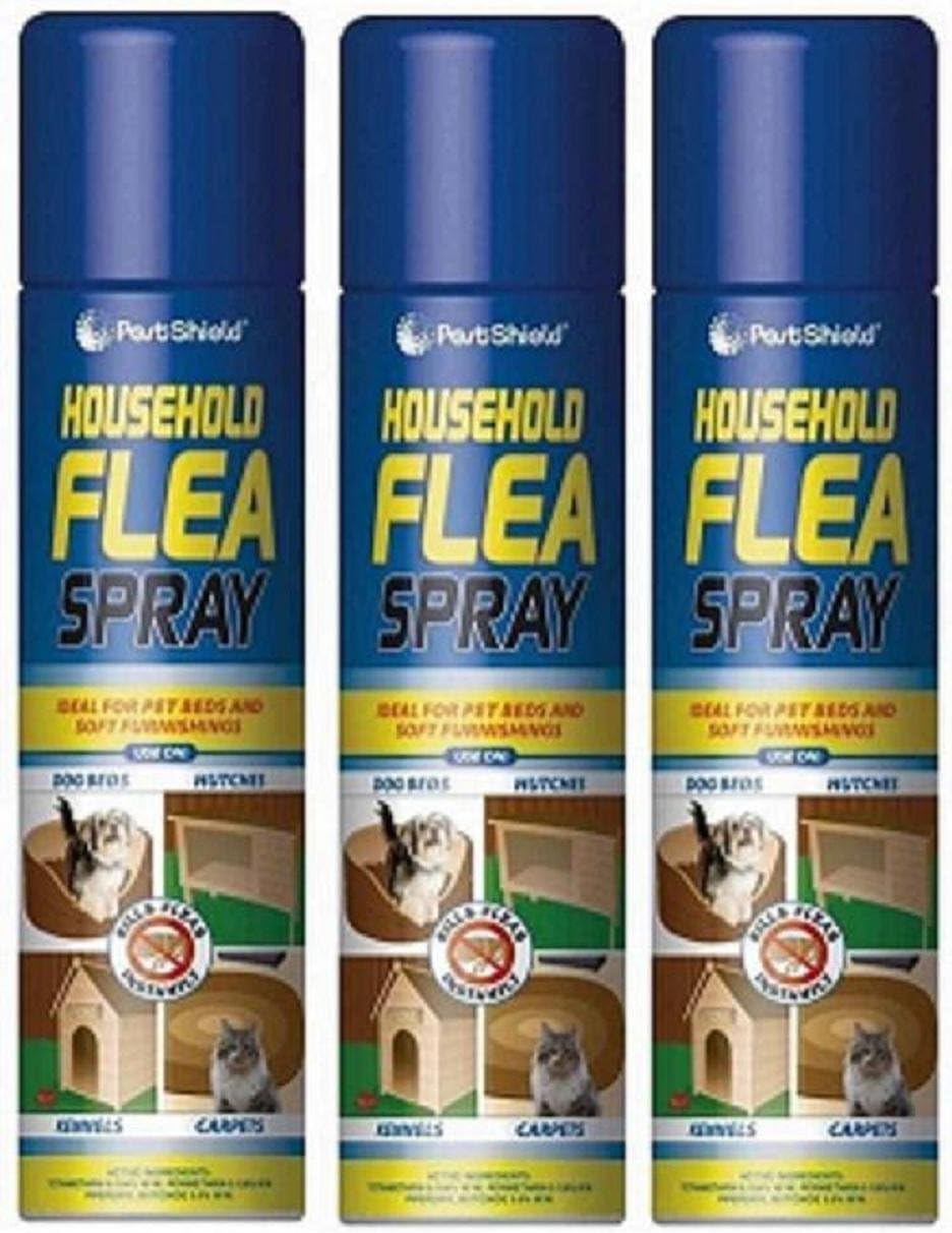 3 X 200ml Household Flea Killer Spray For Cat Dog Bed Carpet Soft Furniture Bed