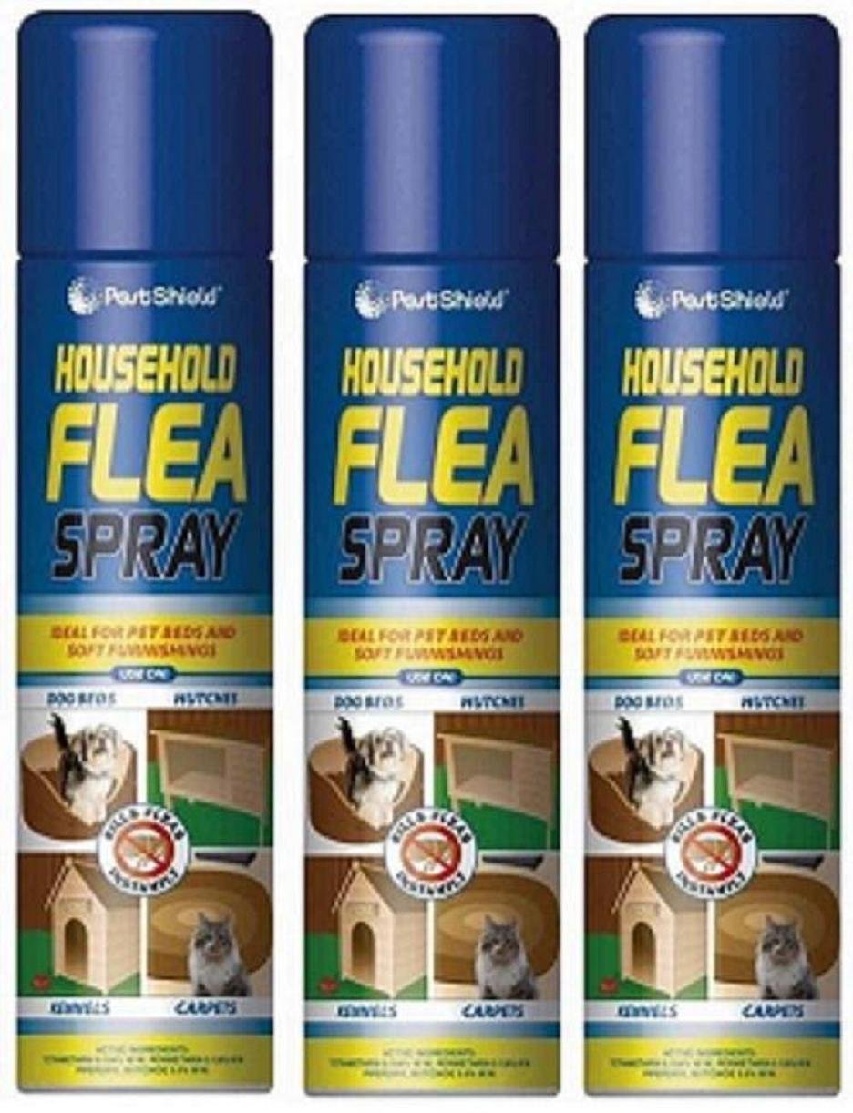 3 X 200ml Household Flea Killer Spray For Cat Dog Bed Carpet Soft