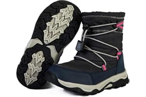 PolarPals Boys Girls Snow Boots Waterproof Slip Resistant Outdoor Winter Shoes for Toddler Little Kids