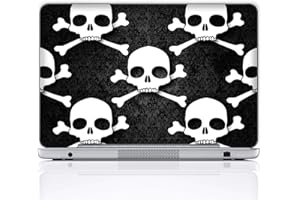 Meffort Inc 15 15.6 Inch Laptop Notebook Skin Sticker Cover Art Decal (Included 2 Wrist pad) - Hazard Skulls Design