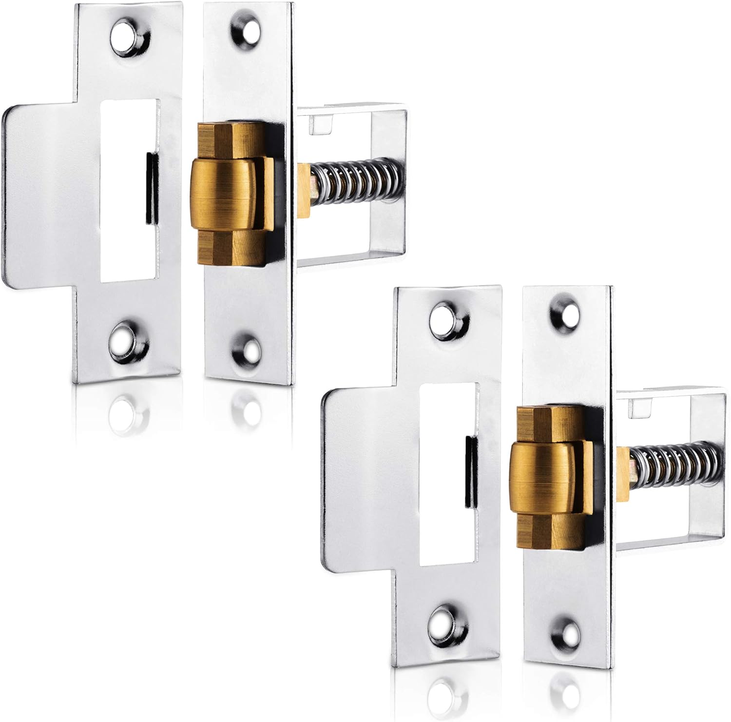 XFORT® 2 Pack Heavy Duty Polished Chrome Roller Bolt Catch, Roller Ball