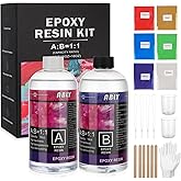 Epoxy Resin, 32OZ epoxy Resin kit, (16OZ Resin+16OZ Curing Agent) epoxy Resin Crystal Clear, Non Yellowing, Non foaming, Used