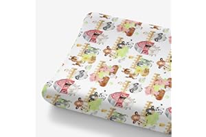HawSkgFub Farm Animals Life Barn Changing Pad Cover for Baby Girls Boys, Natural Cow Chicken Pig Horse Diaper Change Table Covers, Soft Stretchy Safe Snug Fitted Changing Mat Sheets Fit 32"/34" x 16"