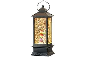 Wondise Christmas Lighted Musical Snow Globes Lantern with Timer, 12 Inches USB Powered and Battery Operated Spinning Water Glittering (Choir)