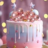 ASTARON 20 Pcs Rose Gold Ball Cake Topper Decorations Mini Balloons view 5