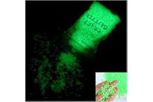 SOURCINGBAY Glow in The Dark Tiny Stars Shaped Glitter,3mm Flakes Luminous Holographic Glitters for Tumbler DIY,Resin Craft, Slime, Nails Arts, Makeup,Festival Party - Green 10g(0.35oz)