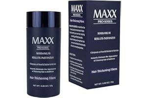 MAXX PRO-SERIES Volumizing Hair Fibers with real Keratin for Thinning Hair/Hair Loss – Dermatologist Tested and Certified Hypoallergenic - 60 days + supply - Multiple Colors Available (Medium Brown)