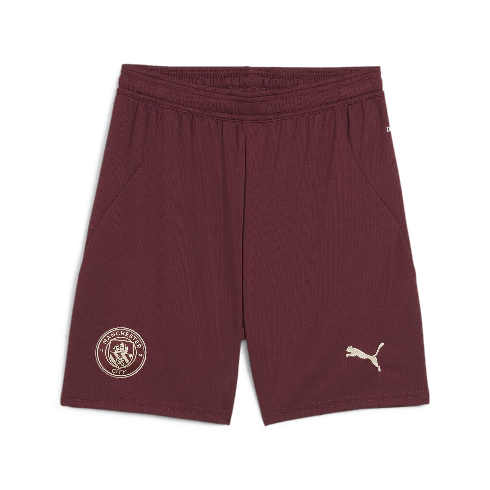 PUMA Youth Kids Unisex Manchester City 24/25 Shorts Dark Jasper Size 9-10Y Burgundy