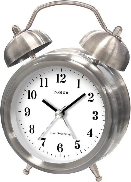 Amazon Co Jp 誠時 セイジ 目覚まし時計 Comoiisilver デュアルレコーディングクロック コモii シルバー Rd 006si ホーム キッチン