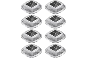 btfarm 8 Pack Solar Dock Lights, 2 Color Modes LED Driveway Solar Lights Outdoor, IP67 Waterproof Driveway Marker Deck Light for Warning Step Sidewalk Pathway Deck Garden Stair Yard, Warm/Cool White