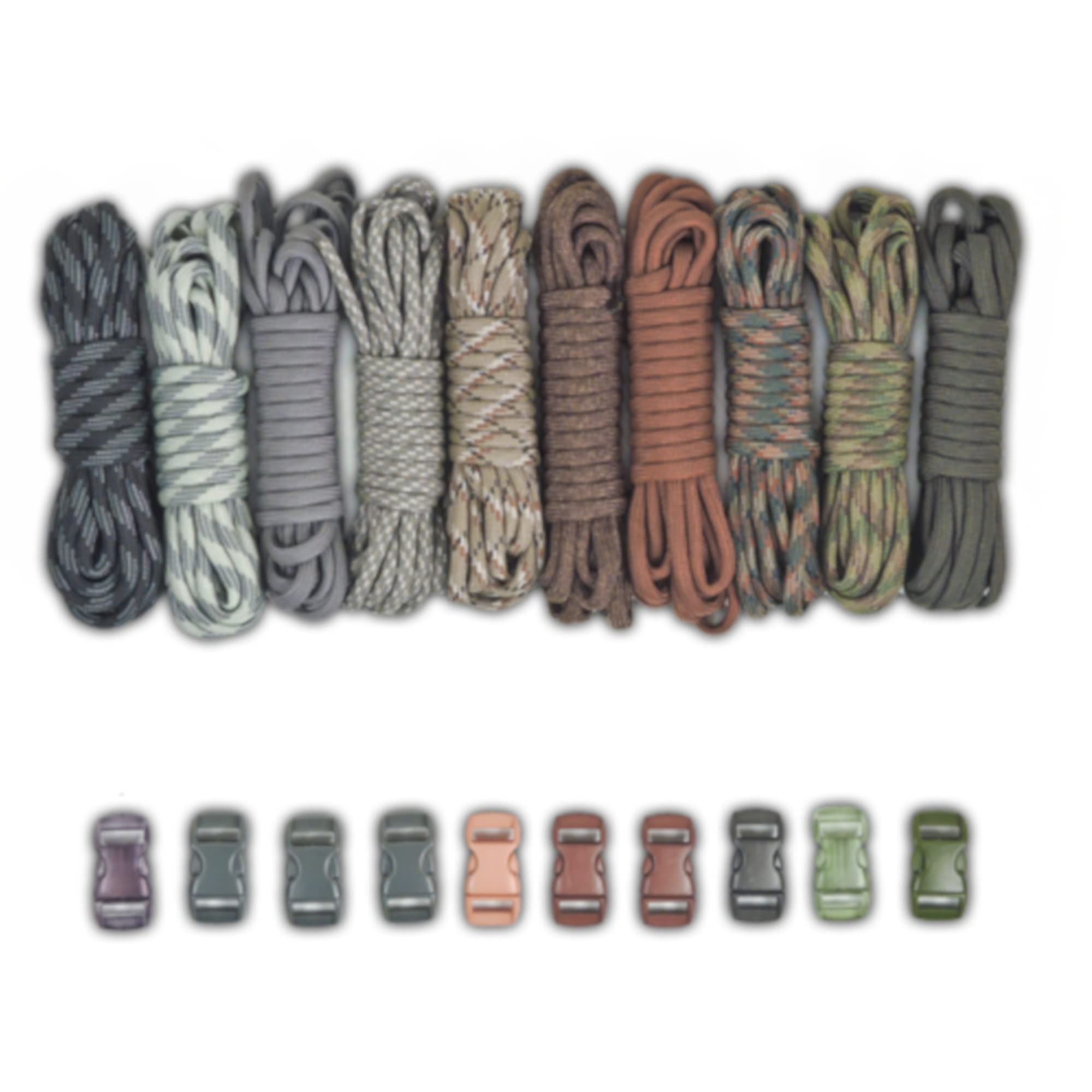 PARACORD PLANET 550lb Type III Paracord Combo Crafting Kits with Buckles