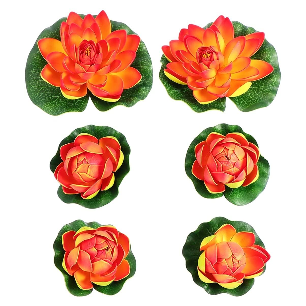 6pcs Pond Water Lily Simulation Water Lilies Outdoor Artificial Plants Artificial Pond Plants Artificial Flowers for Outdoors Home Decorations Foam Bubble Flower Pool Party Lotus