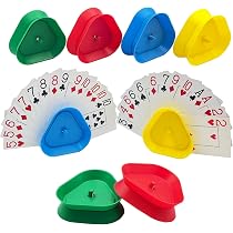 8 Pcs Plastic Card Holders - Triangle Shaped Poker Racks For Hands Free Card Games & Family Game Nights