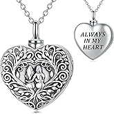 YYB Heart Urn Necklaces for Ashes 925 Sterling Silver Ash Necklace Sisters Necklace Always In My Heart Cremation Jewelry for Ashes Ash Pendants Cremation Jewelry Gift for Mom Grandma Women Her