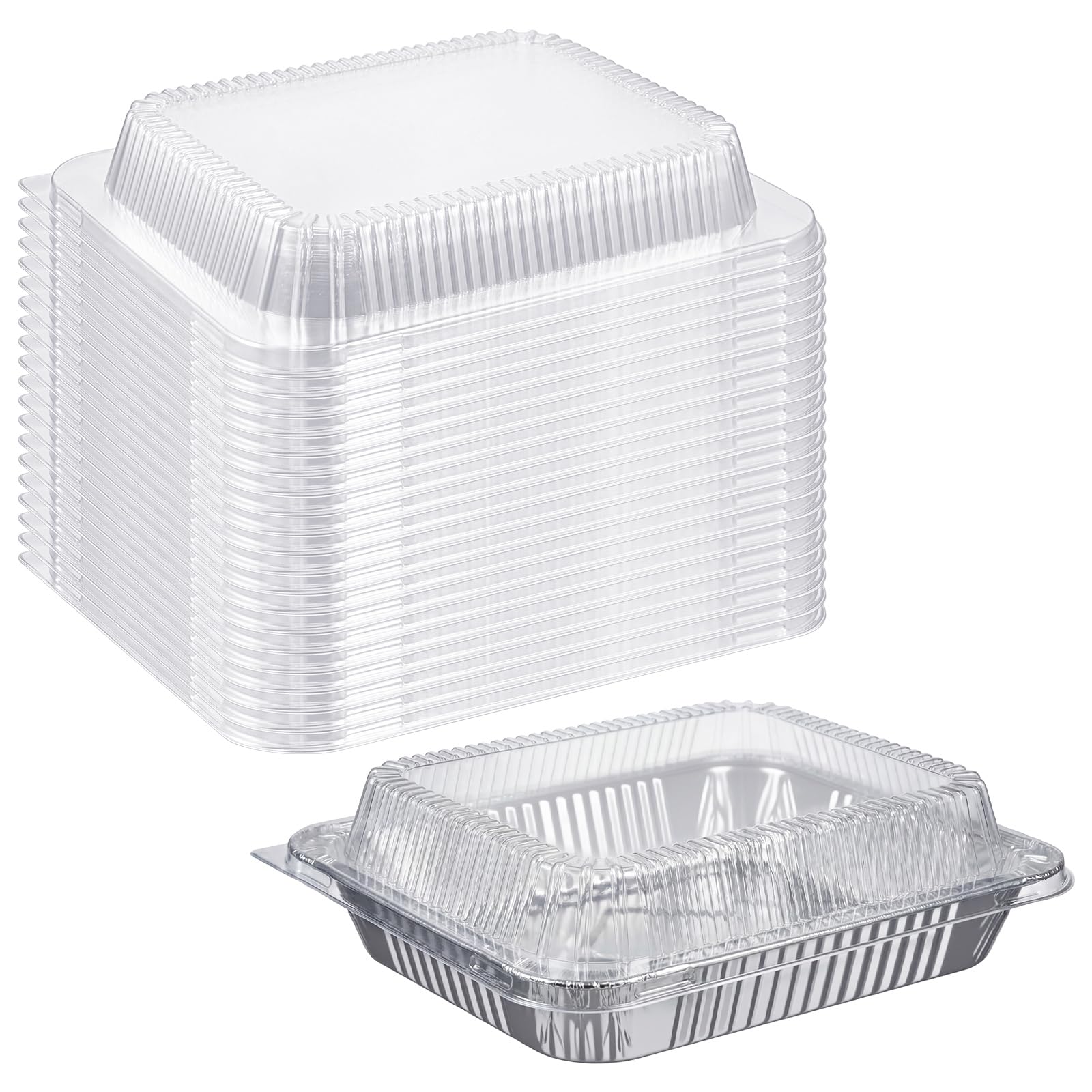 Photo 1 of Yiyiring 20 Pcs Plastic Clear Lids for 9x13 Inch Aluminum Foil Pans, 1 Inch Height Disposable Dome Lids Only, Airtight Cover for Half Size Steam Table Pans, Catering, Baking, Food Storage
