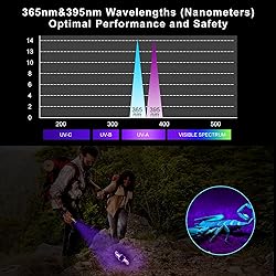 Acisa UV Blacklight Flashlight - 365nm and 395nm