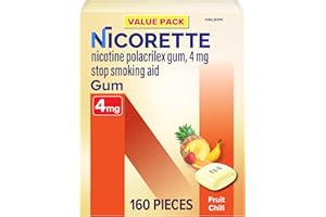 Nicorette 4mg Nicotine Gum to Help Quit Smoking - Fruit Chill Flavored Stop Smoking Aid, 160 Count