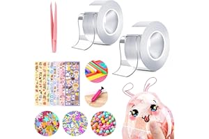 Lot de 2 rubans adhésifs nano à bulles (3 m × 5,1 cm) - Kit de jouets pour activités de fête - Double face transparent réutil