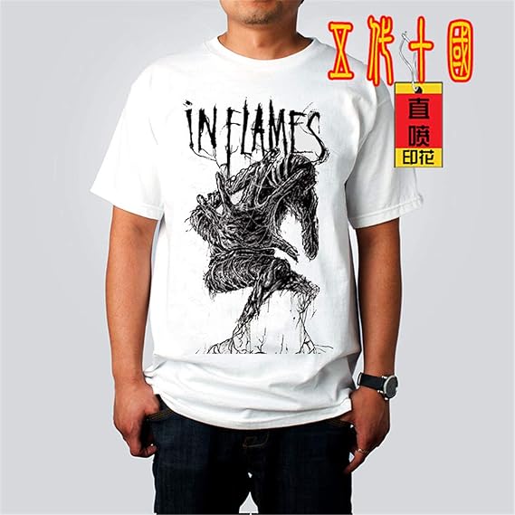Amazon In Flames インフレイムス ロックtシャツ 音楽 メンズ レディース Tシャツ 夏服 半袖 シャツ Tシャツ カットソー 通販