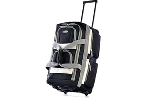 Olympia U.S.A. 29 inch Jumbo Size 8 Pockets Wheeled Rolling Duffel Bag Water Resistant Luggage Lightweight Travel Suitcase with Retractable Handle