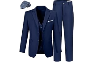LOPEN STU Boys' Suit Kids Formal Tuxedo Suits for Boys Wedding Outfits Dress Vest Pants Suspenders Set Adjustable Waist