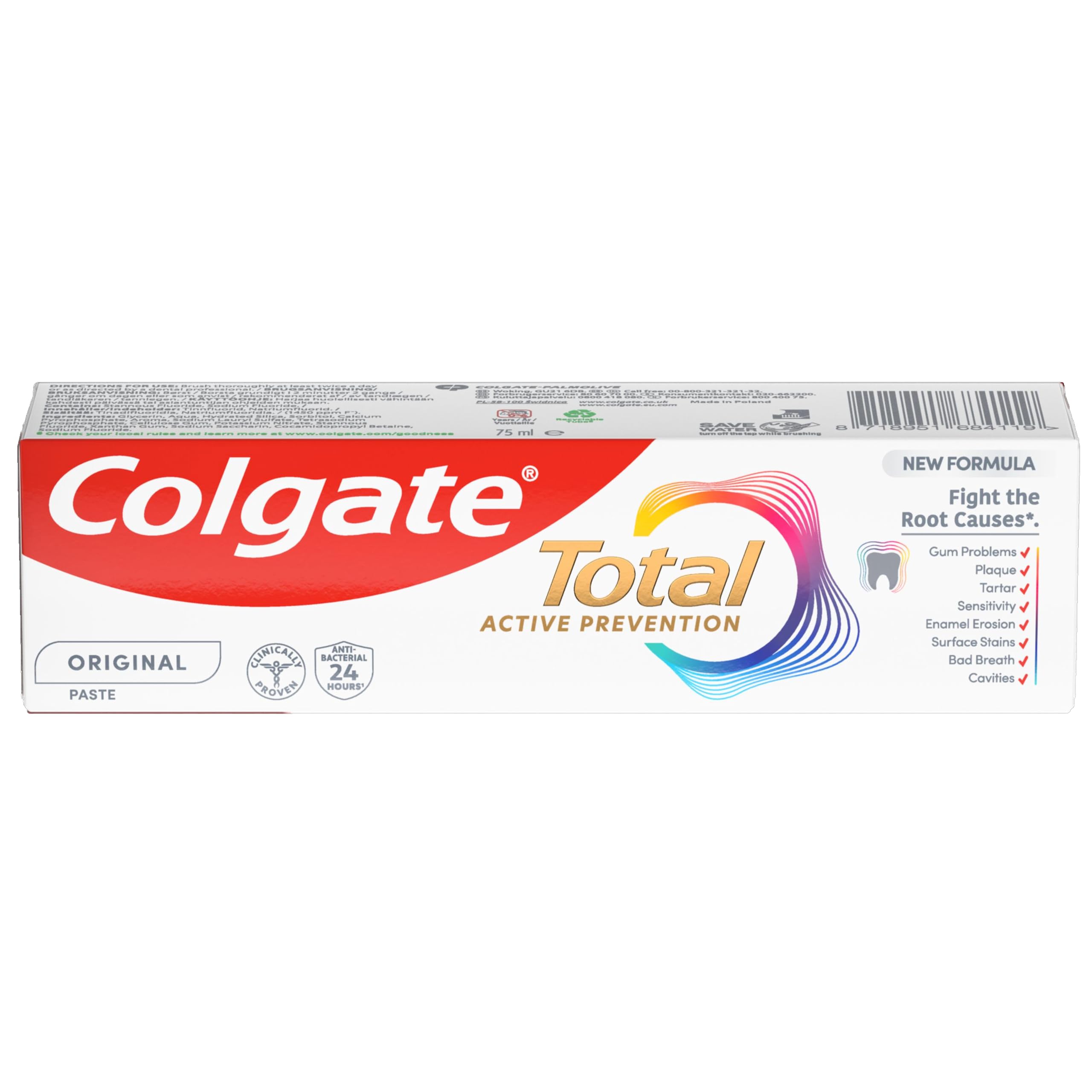 Colgate Total Original Toothpaste, 75ml (Pack of 4)