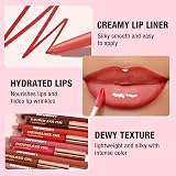 HQDA 12 Pcs Hydrating Lip Oils + Lip Liner Pencil Set Nude Lip Gloss view 6