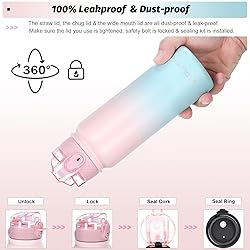 Oldley Insulated Water Bottle with Straw 20oz