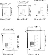 QWORK Glass Beakers Set of 5 25ml 50ml 100ml 250ml 500ml Borosilicate view 6