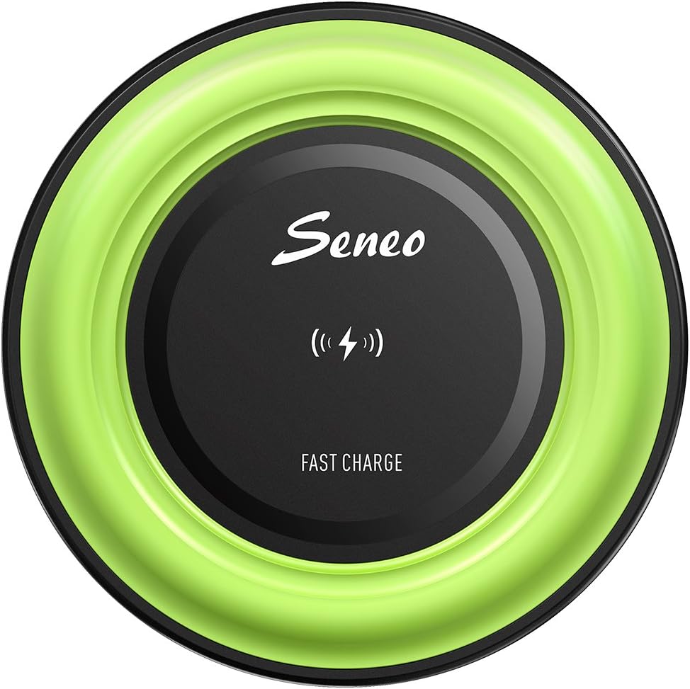 Seneo Wireless Charger Pad, 7.5W Fast Wireless Charging Stand for iPhoneX/8/8+, 10W Fast Charge for Galaxy S9/S9+/S8/S8+/S7/Note 8, Compatible with All Qi-Enabled Phone (No AC Adapter)