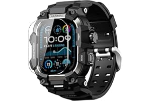 ULTIMAL Rugged Case with Strap Compatible with Apple Watch Ulltra 3/ Ultra 2/ Ultra 49mm, Enhanced Military Grade Shockproof 