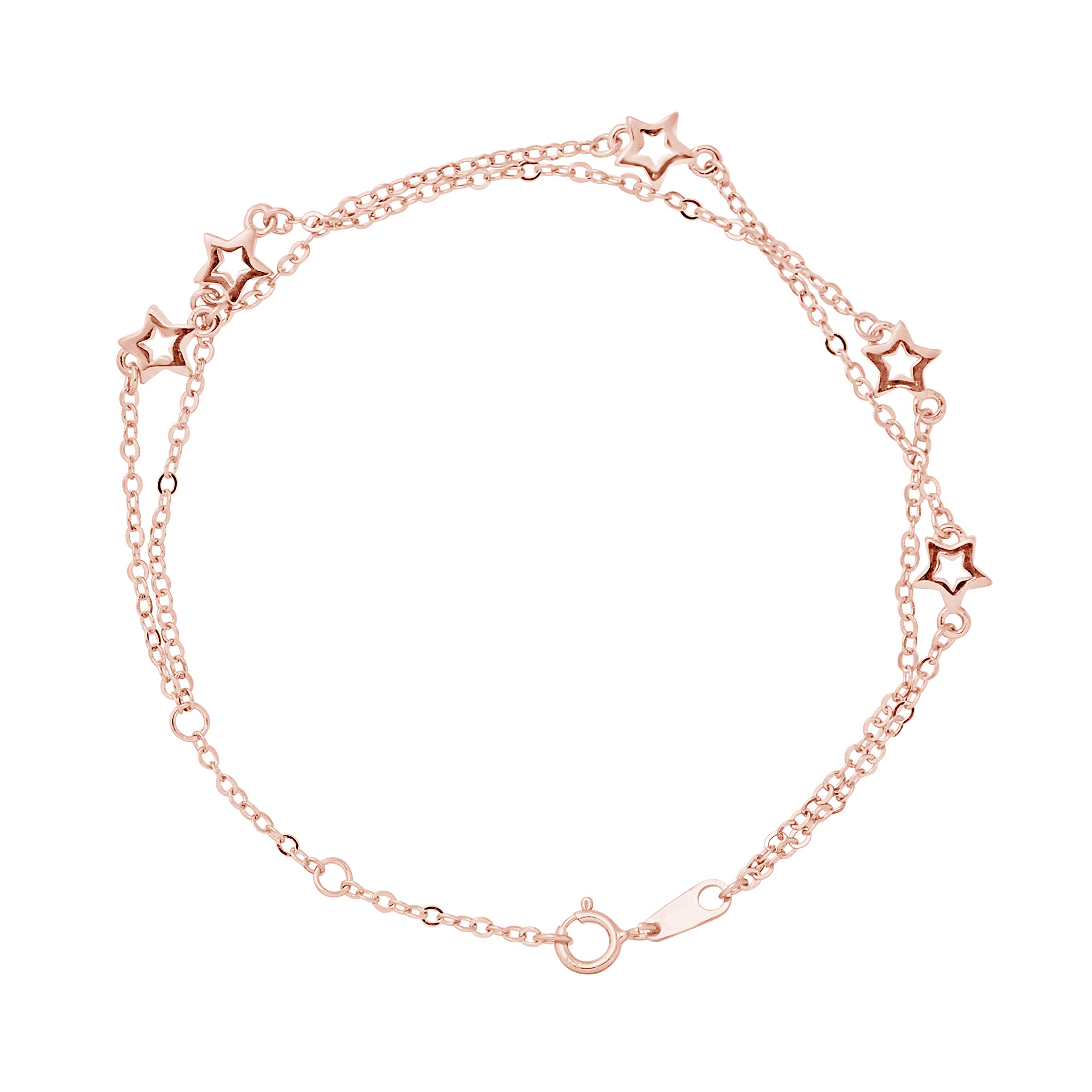 Essens - Star Prestige Bracelet - Solid 925 Sterling Silver - Rose Gold Colour - Women's Jewellery, One Size, Solid Silver, Cubic Zirconia
