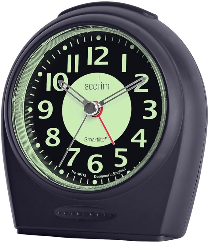 Acctim 14983X 6174813 Broadway Smartlite® Sweeper Alarm Clock in Black