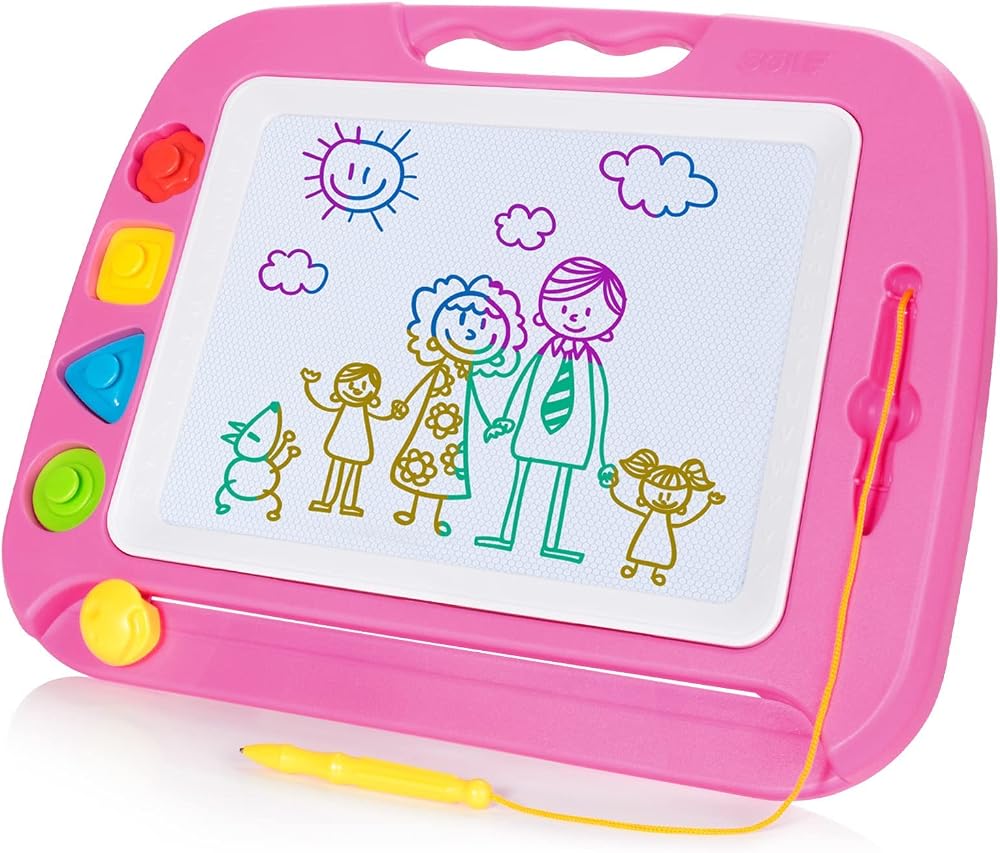 SGILE Large Magnetic Drawing Board for Kids 1 2 3 4 Years Pink Etch Sketch Pad