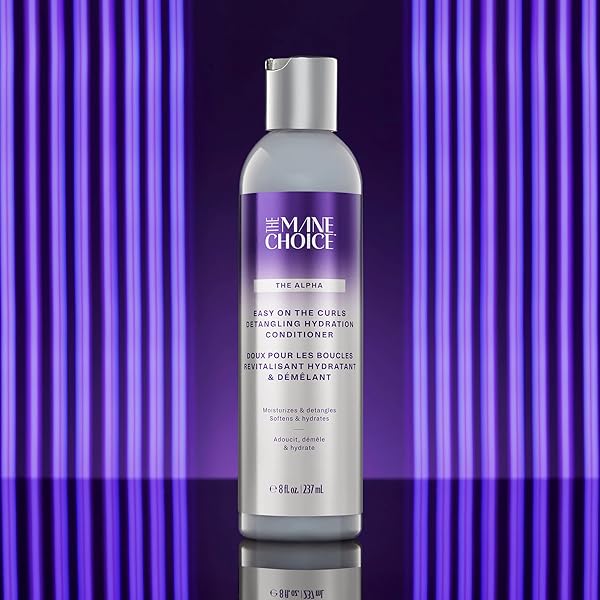 THE MANE CHOICE THE ALPHA EASY ON THE CURLS HYDRATION CURLY HAIR CONDITIONER, NOURISHING DETANGLING CONDITIONER ENRICHED WITH BIOTIN & VITAMIN E, SULFATE & PARABEN-FREE, 8 OZ
