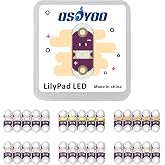 OSOYOO 30pcs Lilypad LEDs Pink/Red/Yellow/Blue/Green/White for Arduino Raspberry Pi Microcontroller